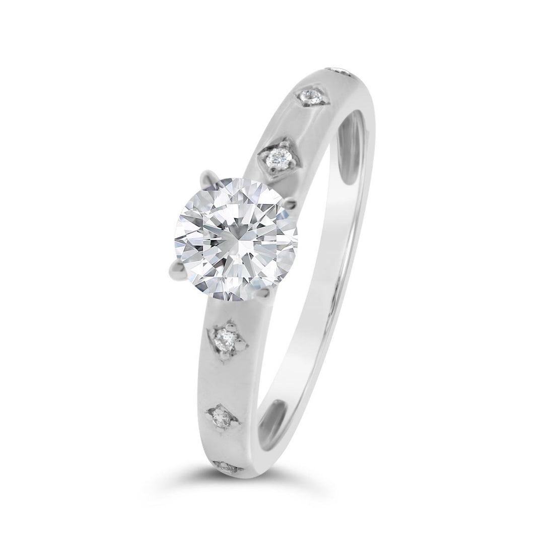 Two Tone Diamond Engagement Ring - PD504891