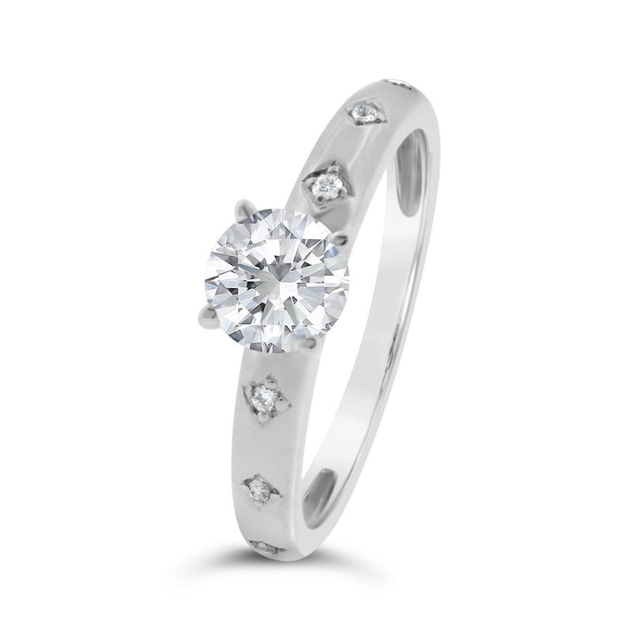 Two Tone Diamond Engagement Ring - PD504891