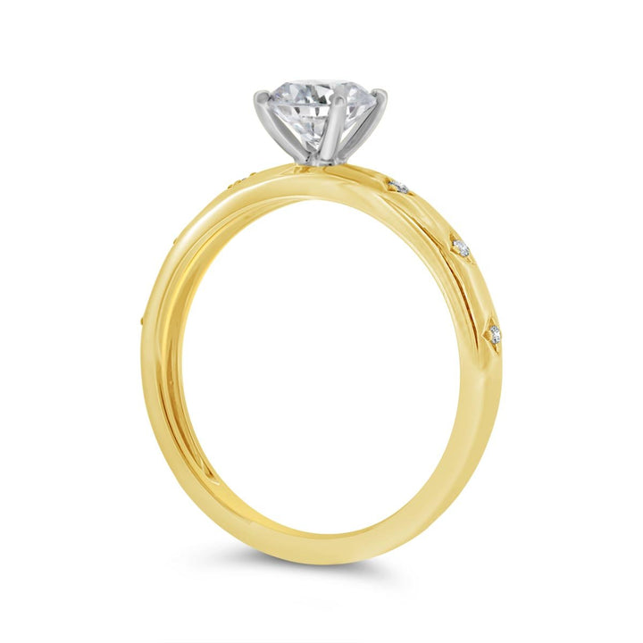 Two Tone Diamond Engagement Ring - PD504891