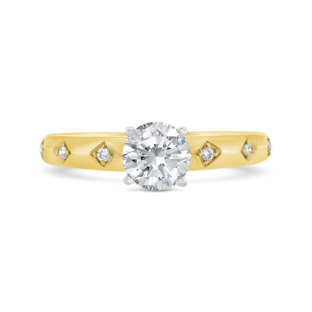 Two Tone Diamond Engagement Ring - PD504891
