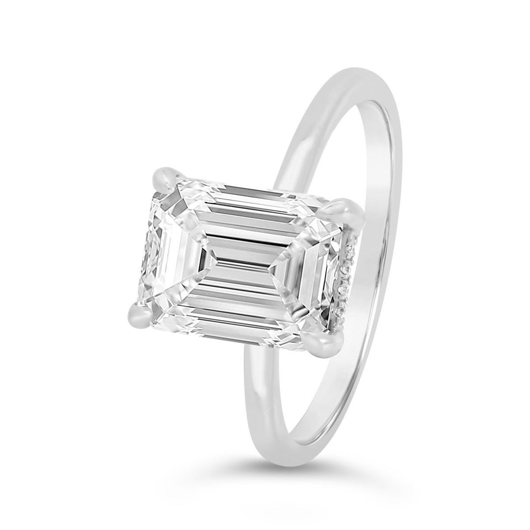 Hidden Halo Solitaire Diamond Engagement Ring - N0429