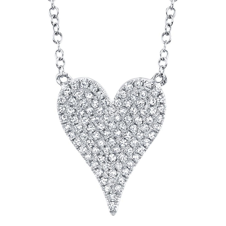 Shy Creation Diamond Pave Heart Necklace - SC55002004 - The Diamond Guys