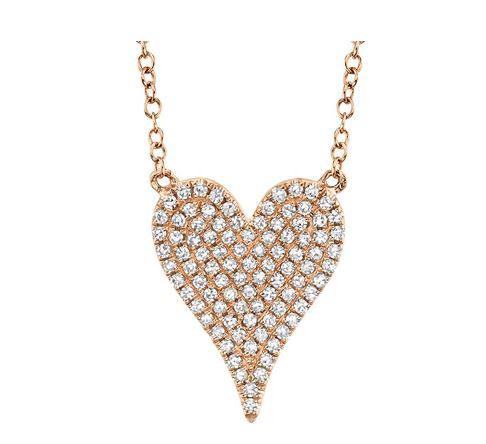 Shy Creation Diamond Pave Heart Necklace - SC55002004 - The Diamond Guys