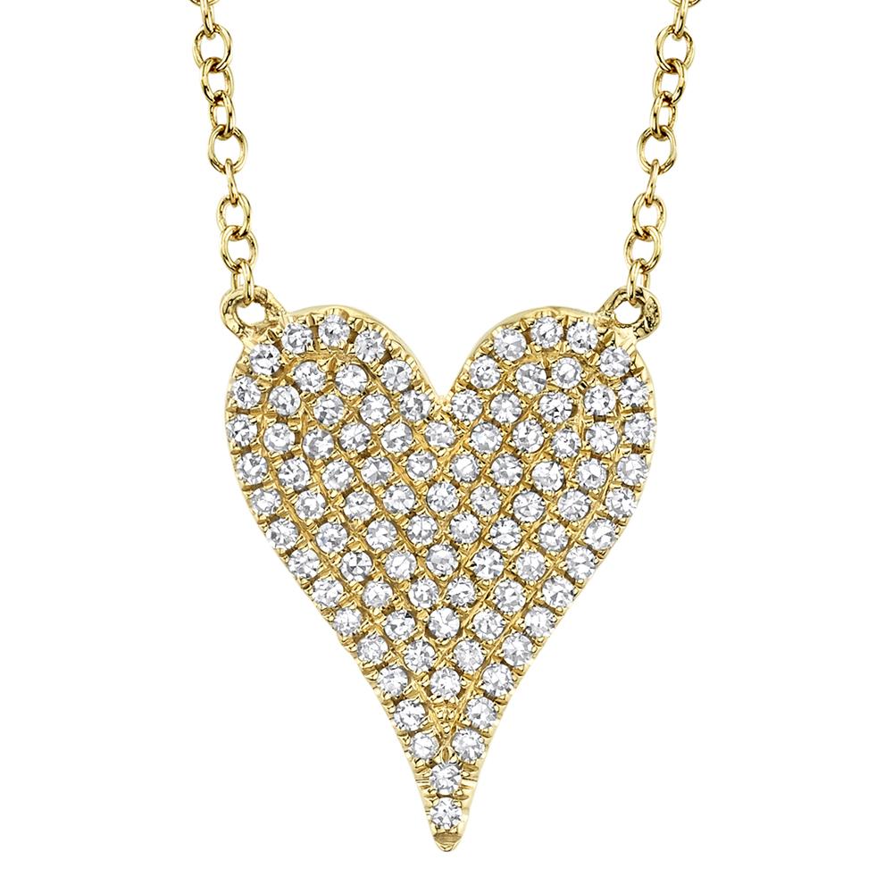 Shy Creation Diamond Pave Heart Necklace - SC55002004 - The Diamond Guys
