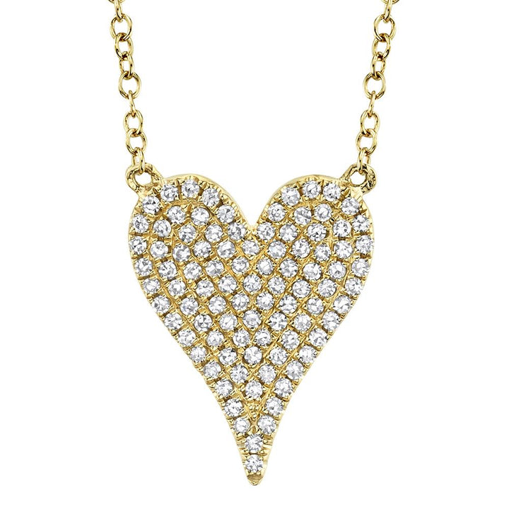 Shy Creation Diamond Pave Heart Necklace - SC55002004 - The Diamond Guys