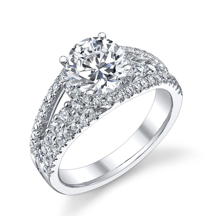 Unique Halo Diamond Engagement Ring - The Diamond Guys