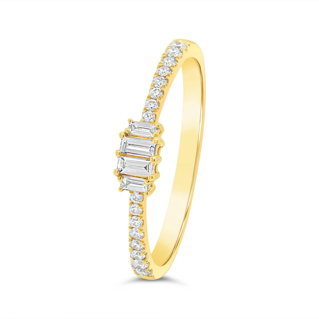 Yellow Gold Diamond Stackable Band - 54881RY - The Diamond Guys