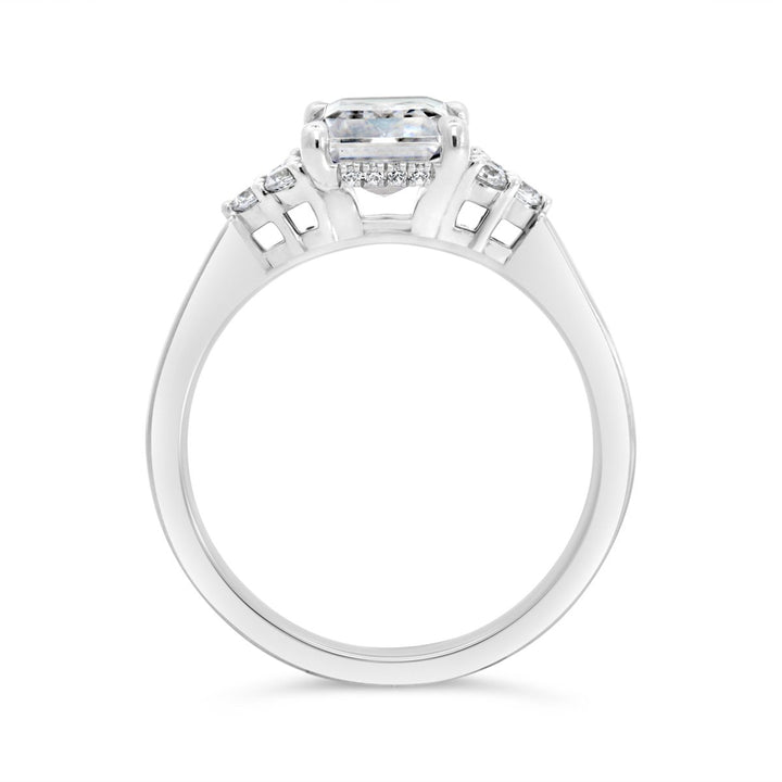 Side Cluster Hidden Halo Engagement Ring - N0605SMA