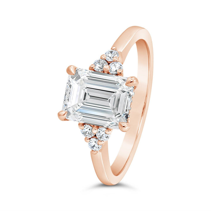 Side Cluster Hidden Halo Engagement Ring - N0605SMA