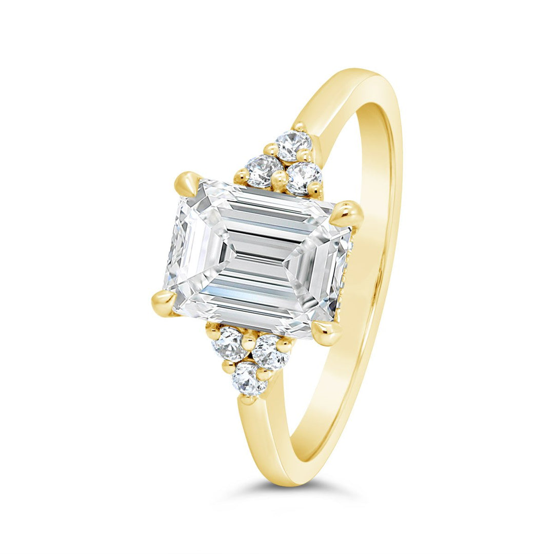 Side Cluster Hidden Halo Engagement Ring - N0605SMA