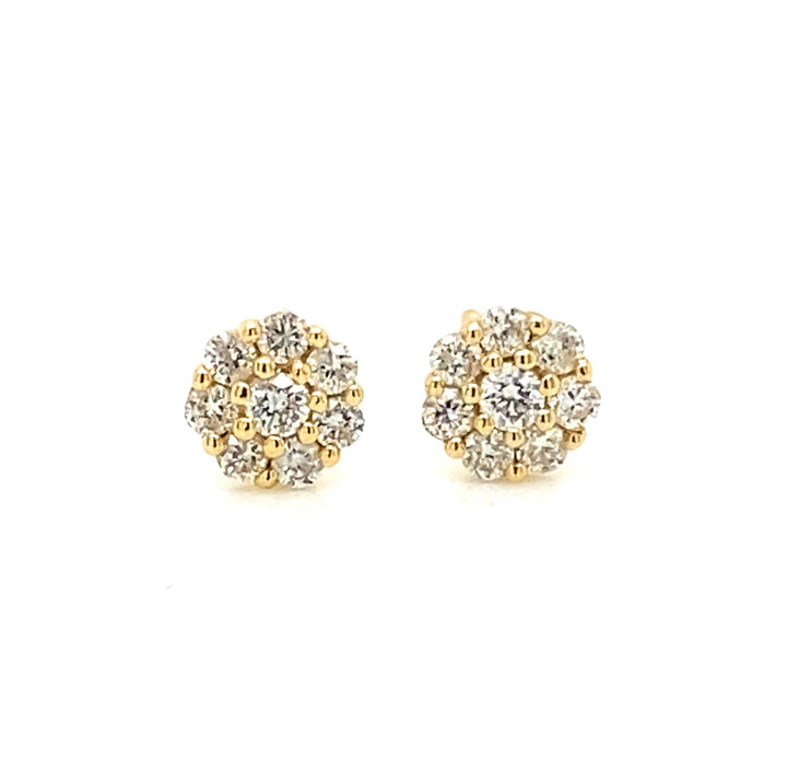 Yellow Gold Diamond Stud Earrings - HB8E02