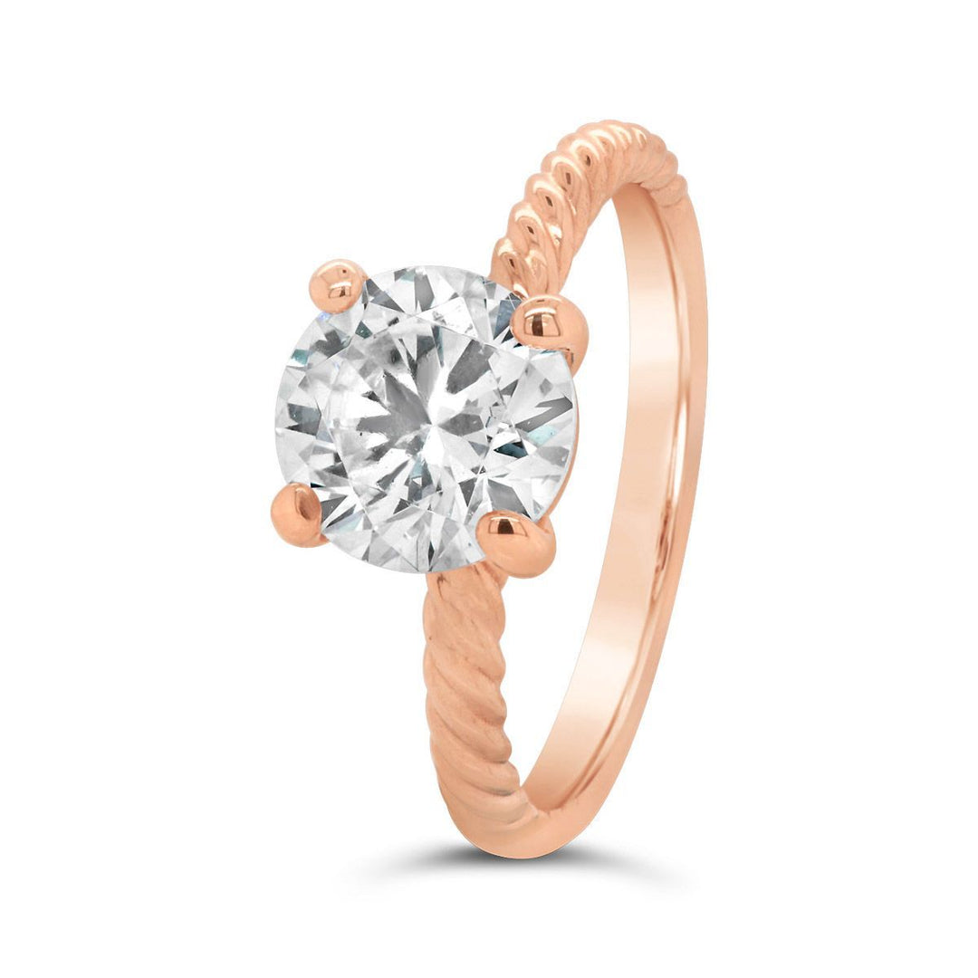 Twisted Shank Ring Solitaire Engagement Ring - The Diamond Guys