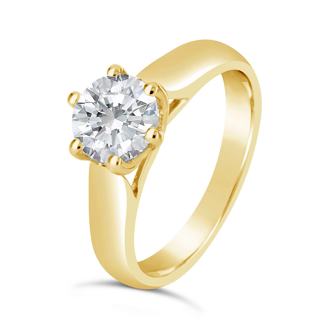 Six Prong Classic Diamond Solitaire Engagement Ring - ENR6072 - The Diamond Guys