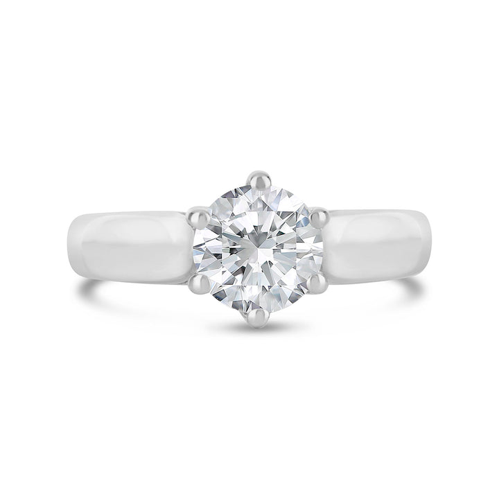 Six Prong Classic Diamond Solitaire Engagement Ring - ENR6072 - The Diamond Guys
