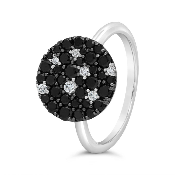 18K White Gold & Black Diamond Fashion Ring - AR1908-B