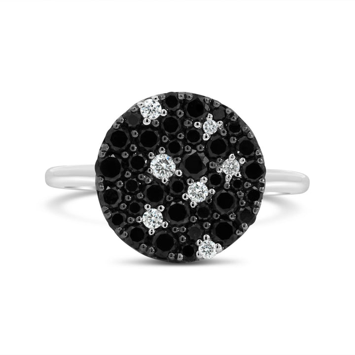 18K White Gold & Black Diamond Fashion Ring - AR1908-B