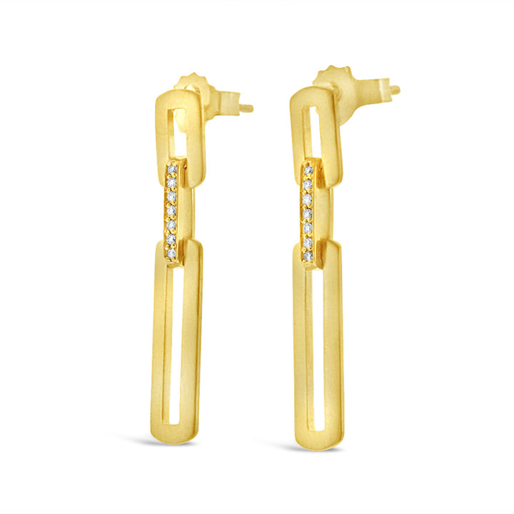 Diamond Link Drop Earring w/ Matte Finish