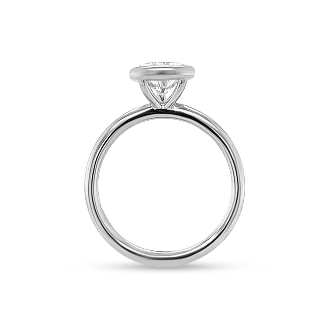 Bezel Set Pear Shape Solitaire Engagement Ring