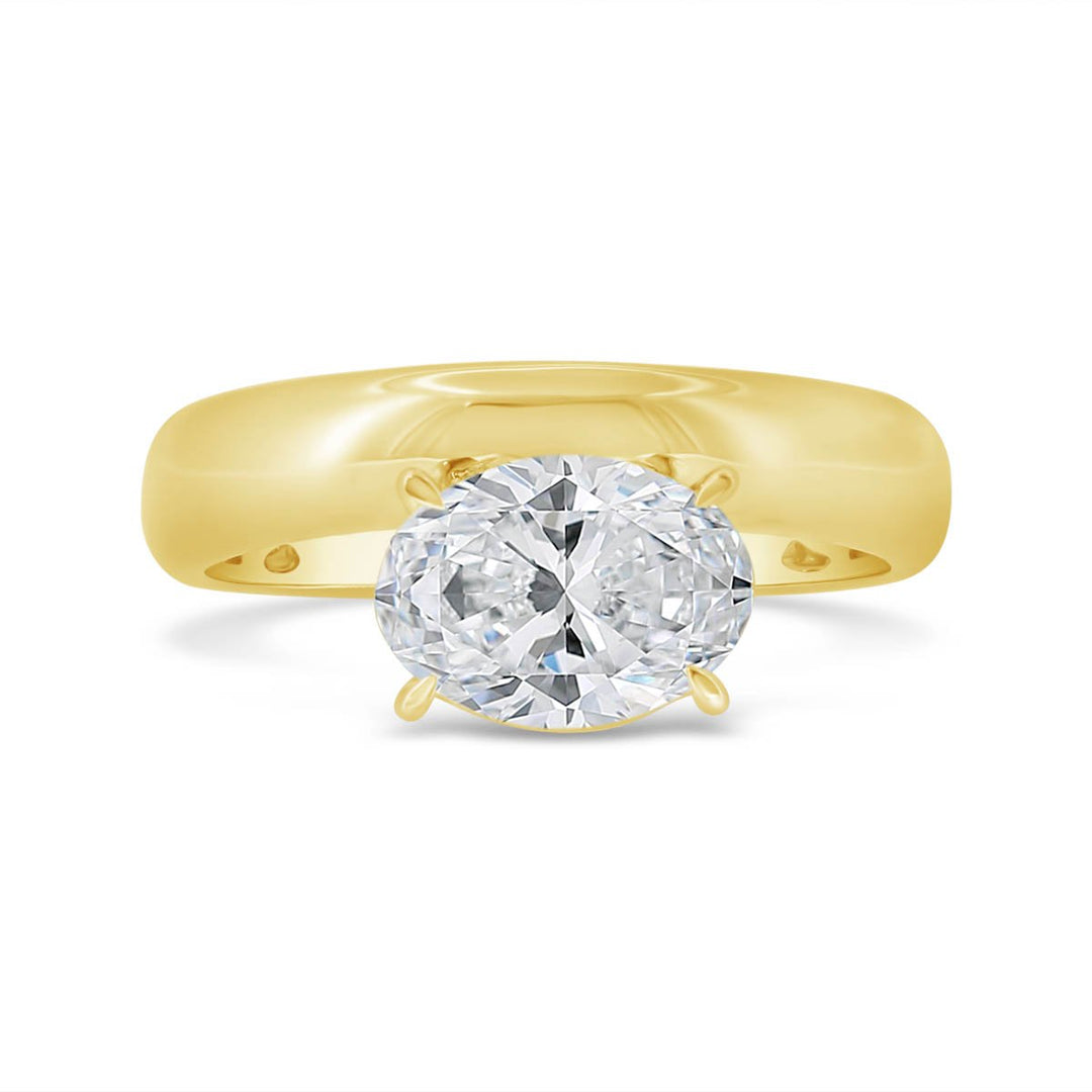 Lab Grown Diamond Set in Modern Wide Band Solitaire