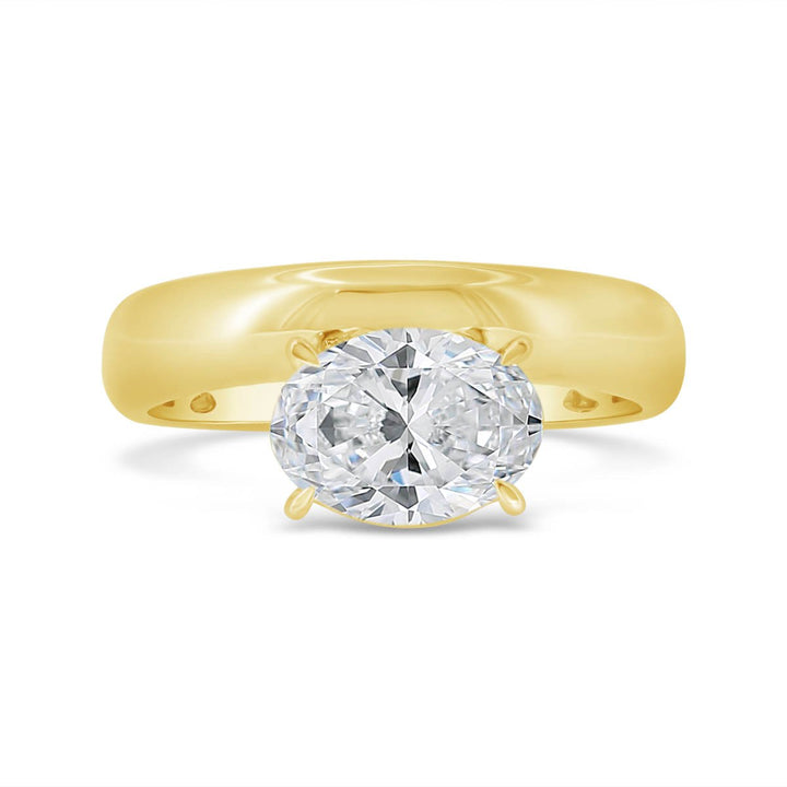Lab Grown Diamond Set in Modern Wide Band Solitaire