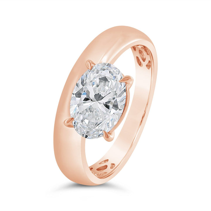 Lab Grown Diamond Set in Modern Wide Band Solitaire