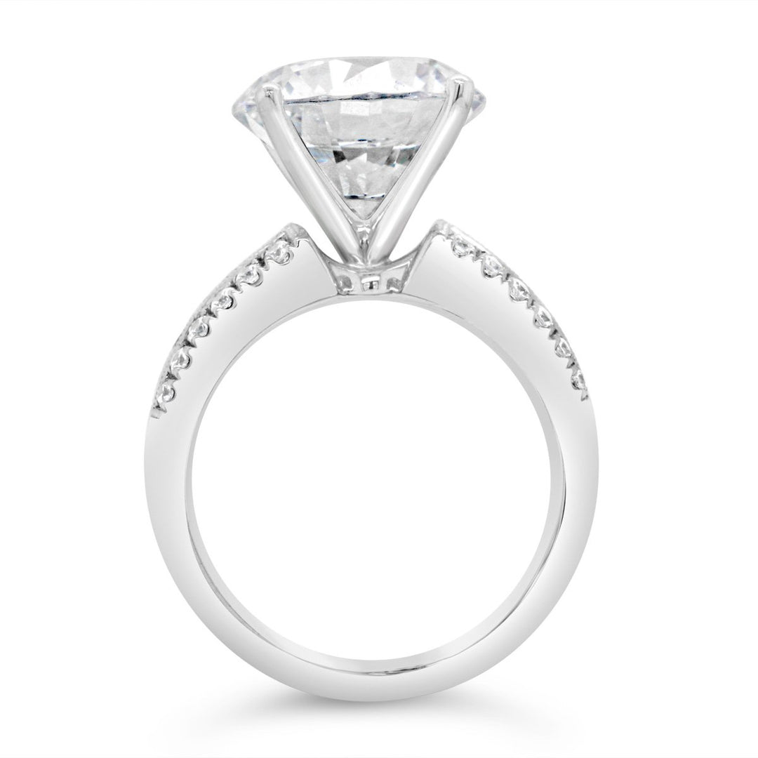 Wide Band Diamond Engagement Ring with Princess Cut Accent Diamonds - YJC3540R - The Diamond Guys