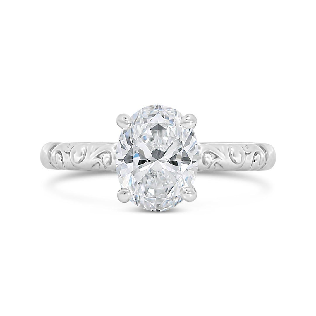 Solitaire Engagement Ring with Engraving Detail - 126333