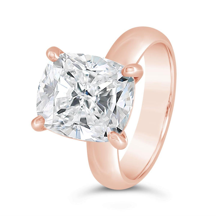 4.10mm Wide Dome Solitaire Engagement Ring - YJC7121R-CUSH