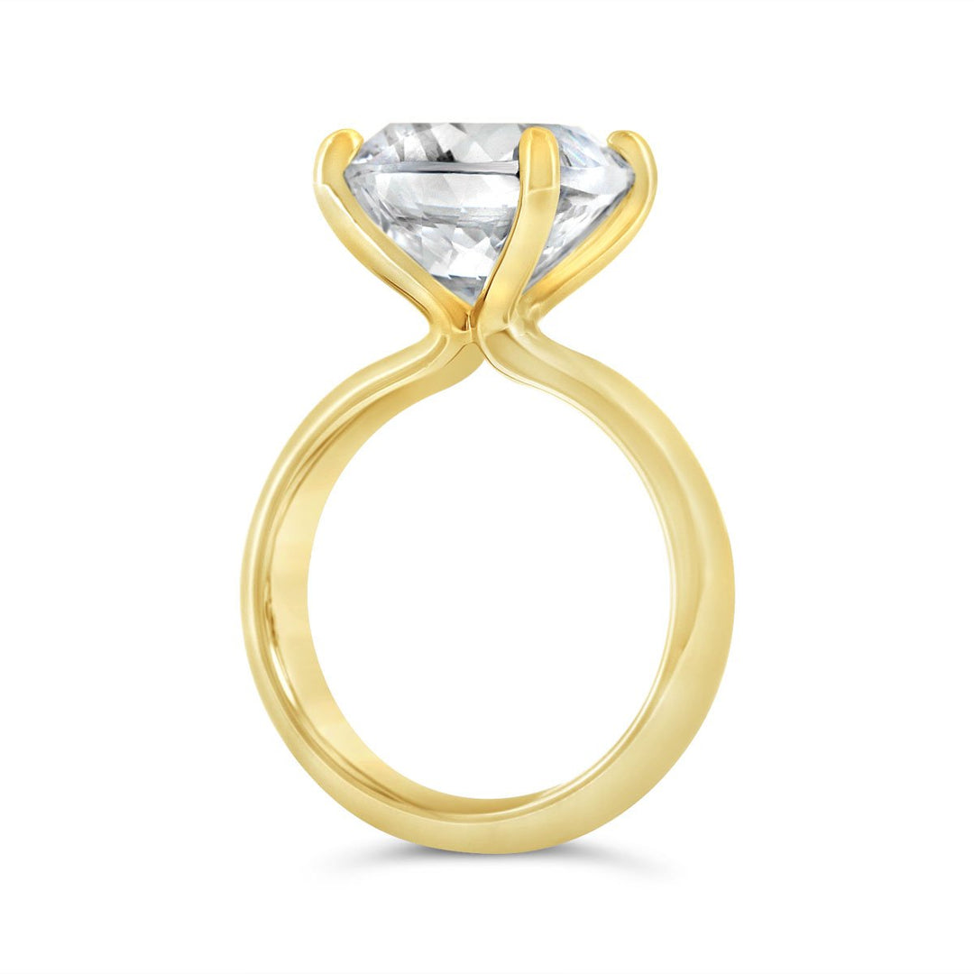 4.10mm Wide Dome Solitaire Engagement Ring - YJC7121R-CUSH
