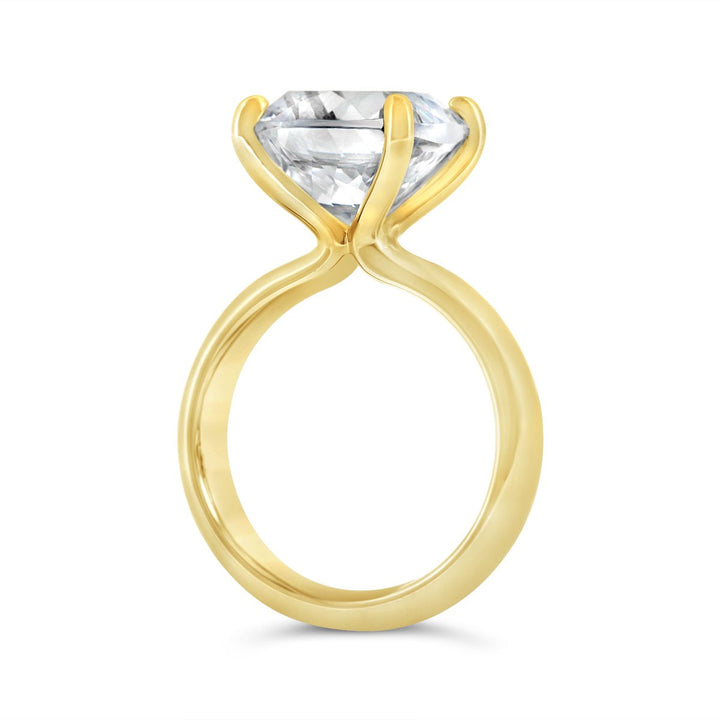 4.10mm Wide Dome Solitaire Engagement Ring - YJC7121R-CUSH