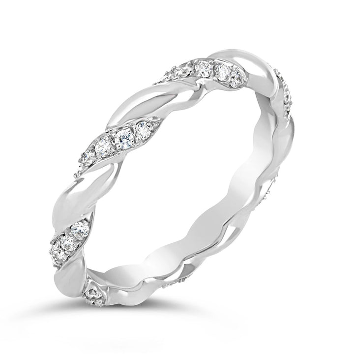 Cross Over Diamond Eternity Band - TDG001-B - The Diamond Guys
