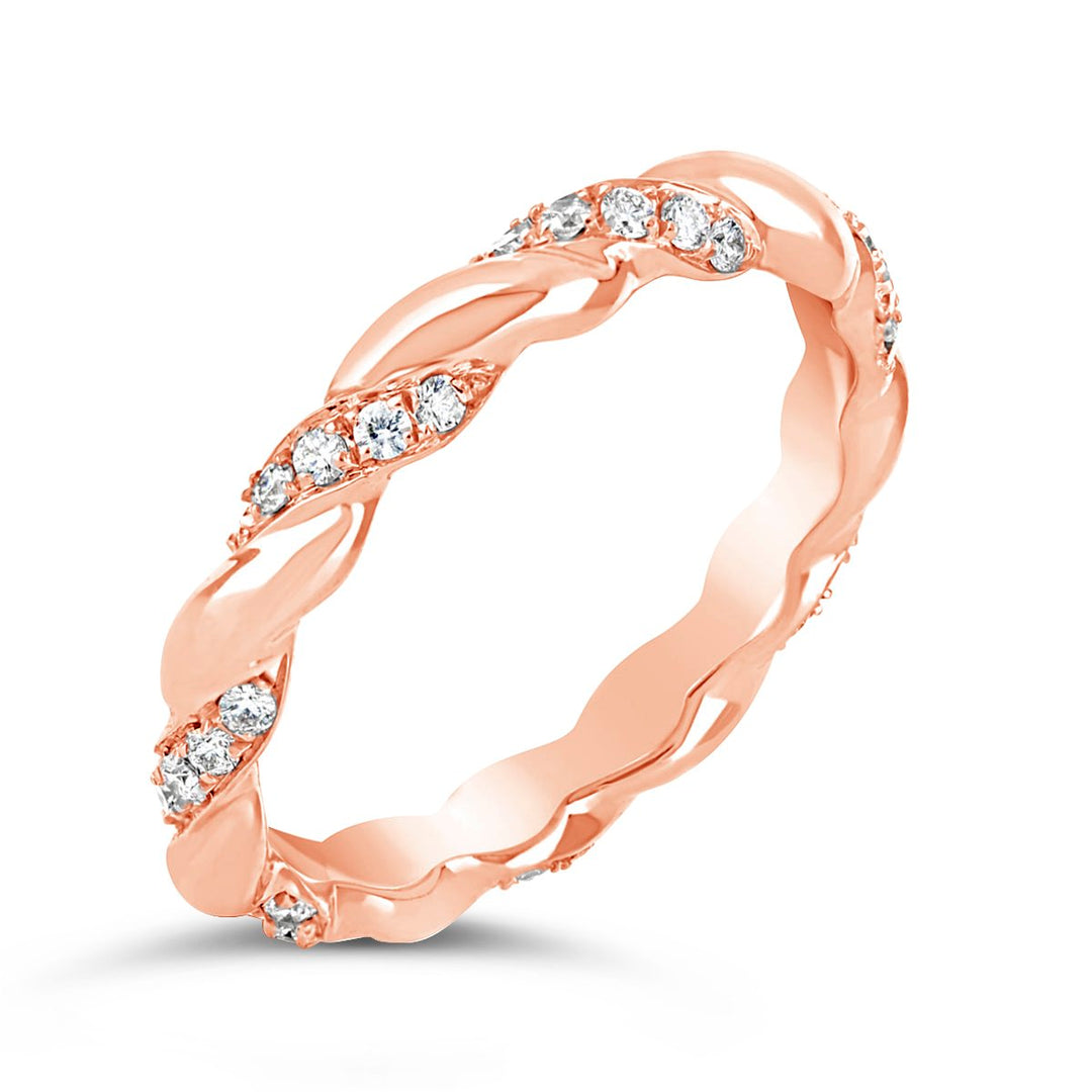 Cross Over Diamond Eternity Band - TDG001-B - The Diamond Guys