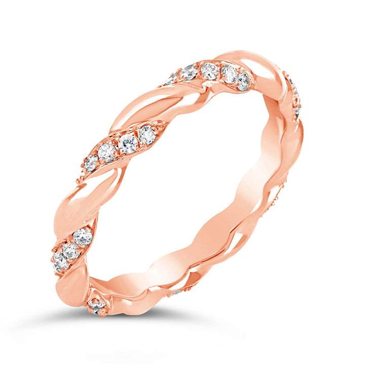 Cross Over Diamond Eternity Band - TDG001-B - The Diamond Guys