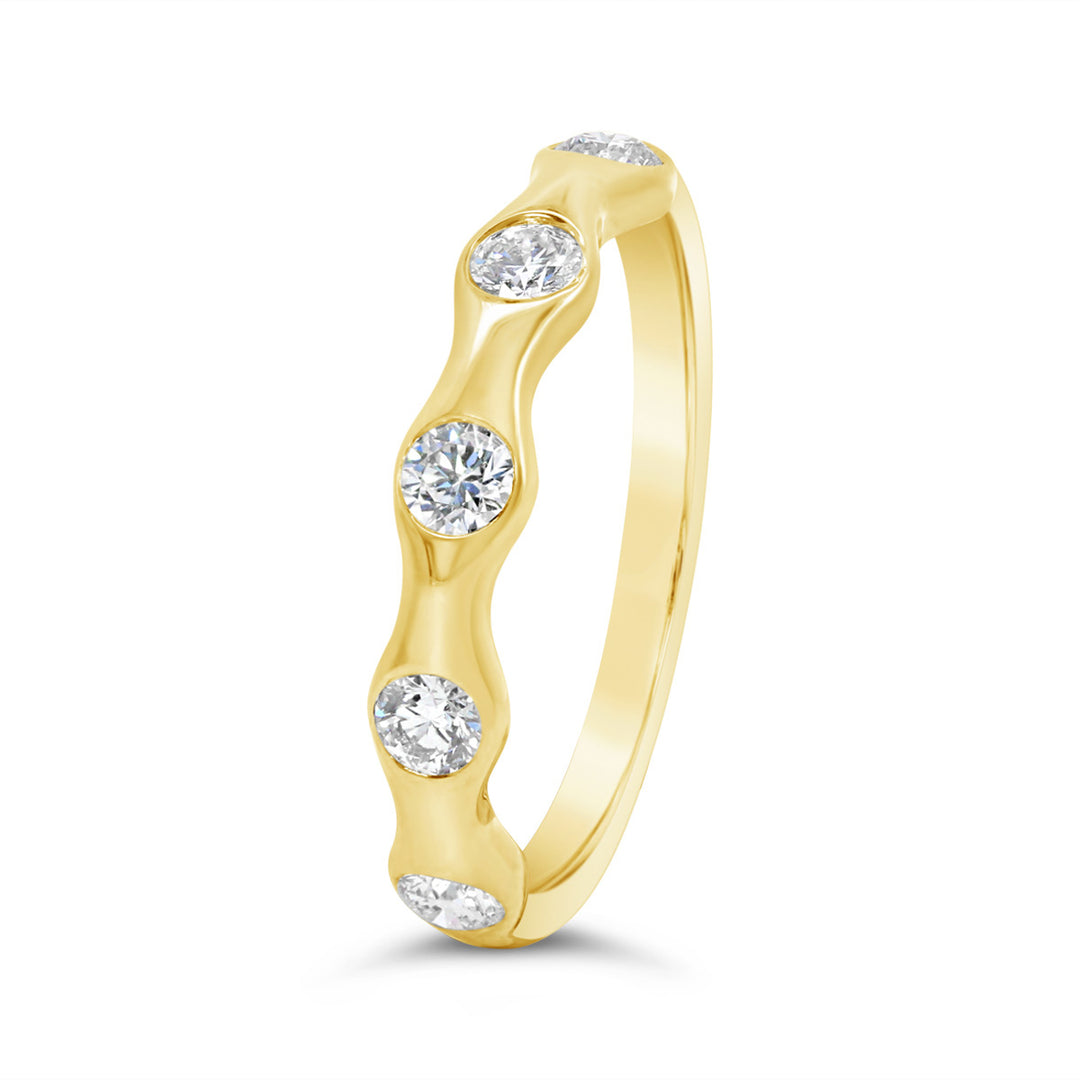 Wavy Flush Set Diamond Band - ARF2237DD