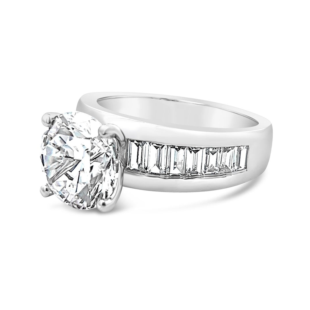 Channel Set with Baguettes Diamond Engagement Ring
