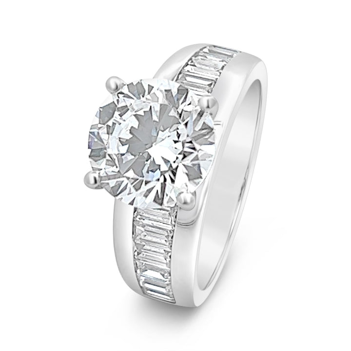 Channel Set with Baguettes Diamond Engagement Ring
