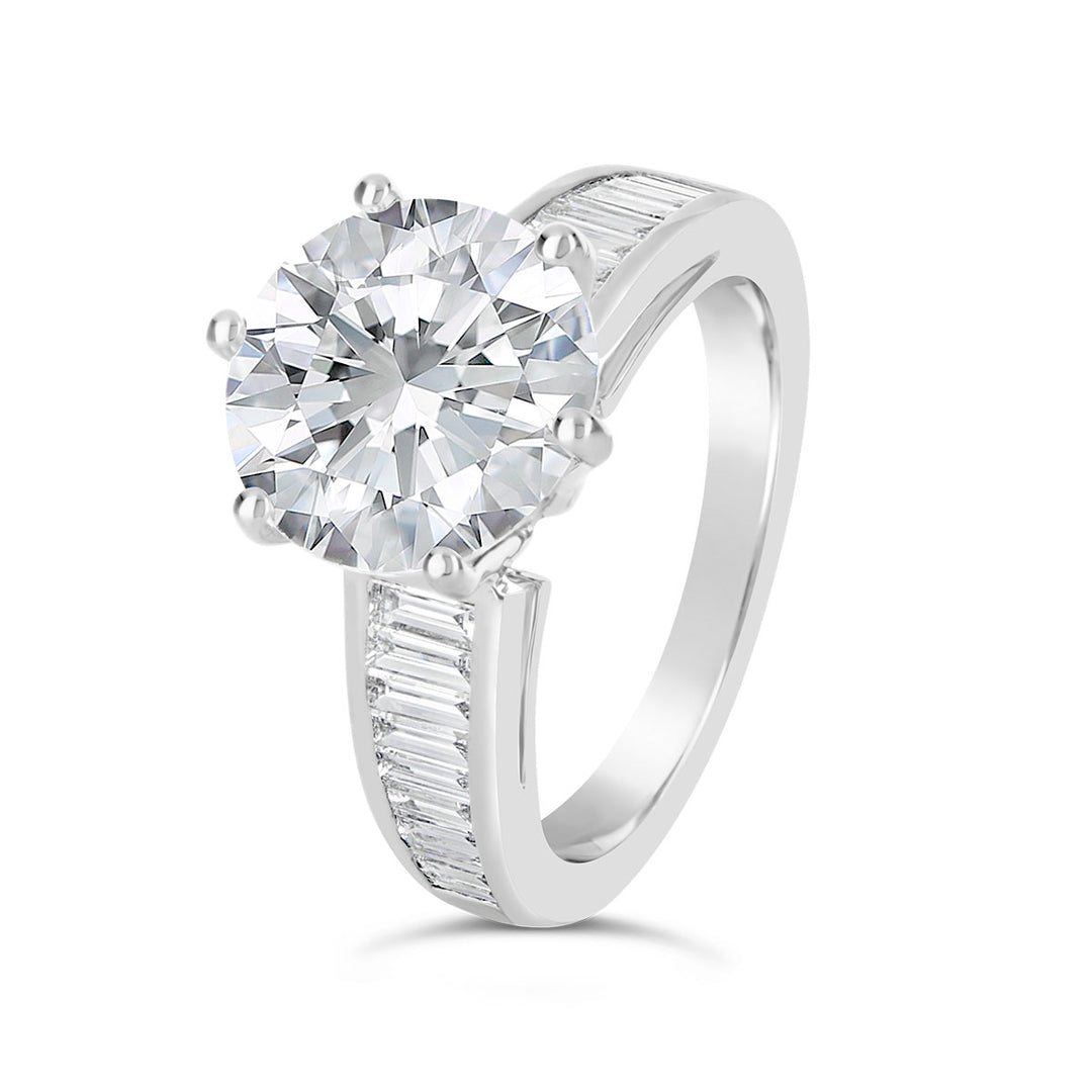 Baguettes Diamond Engagement Ring - S3607R