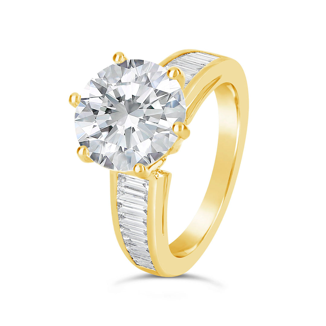 Baguettes Diamond Engagement Ring - S3607R