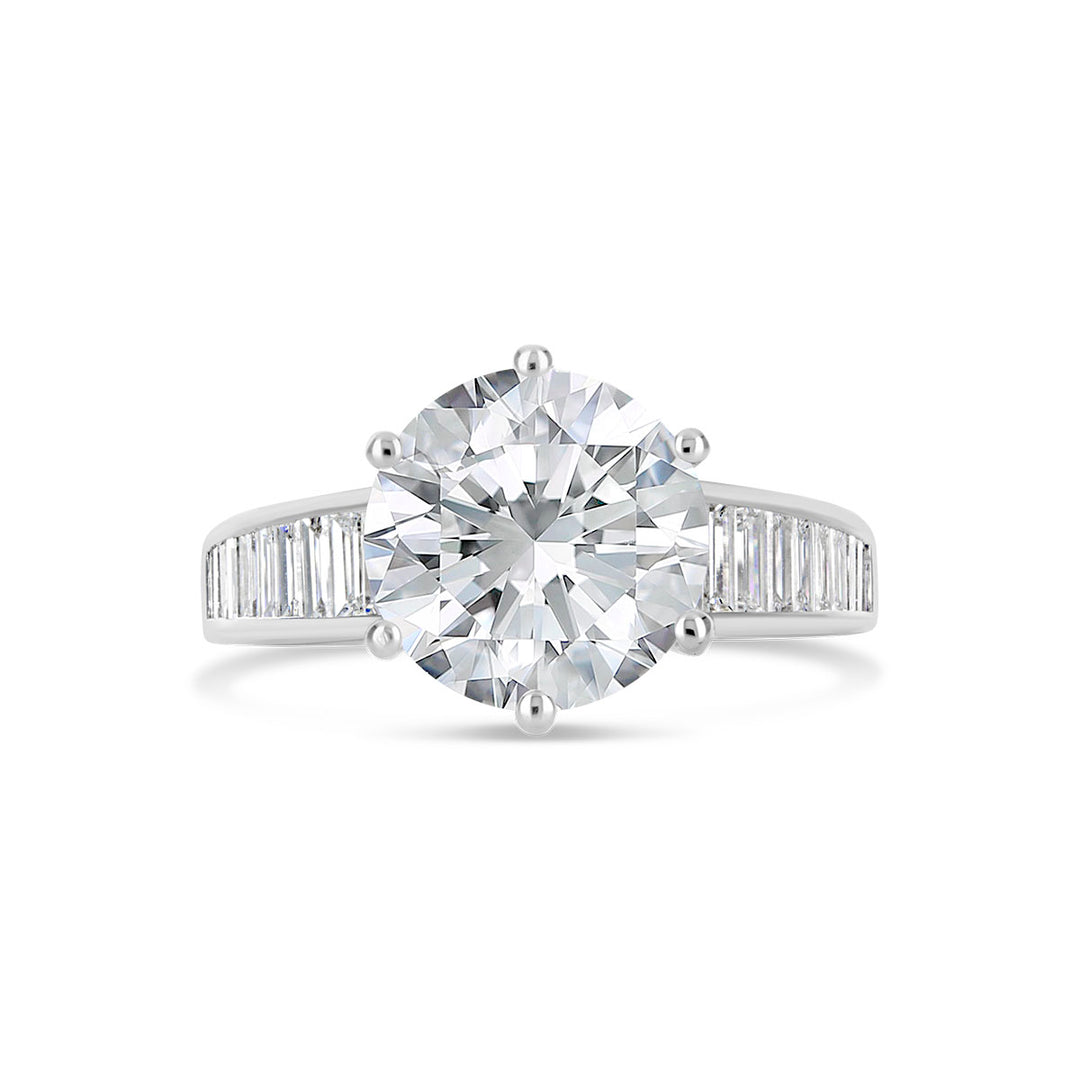 Baguettes Diamond Engagement Ring - S3607R