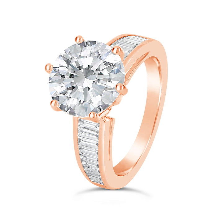 Baguettes Diamond Engagement Ring - S3607R