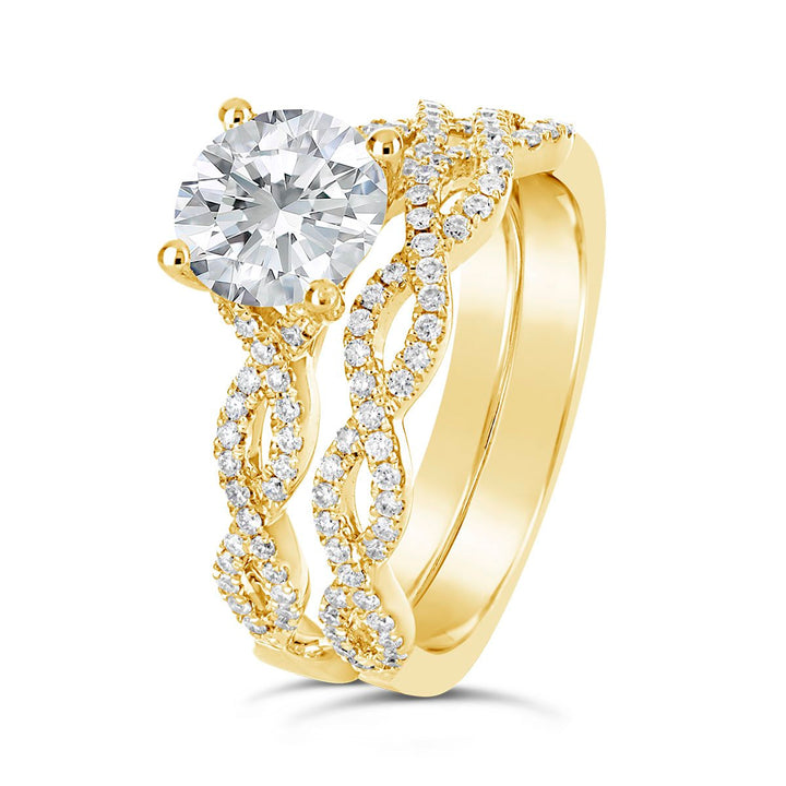 Cross Over Diamond Wedding Set - CR3995D-S - The Diamond Guys