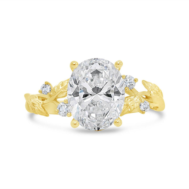 Leaf Shape Diamond Engagement Ring - R5475/O4
