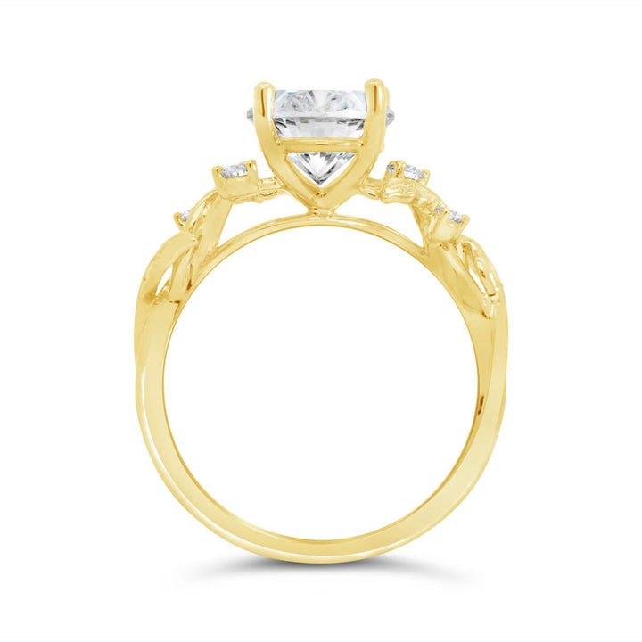 Leaf Shape Diamond Engagement Ring - R5475/O4