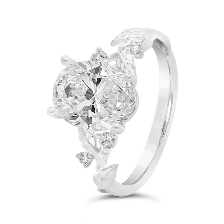 Leaf Shape Diamond Engagement Ring - R5475/O4