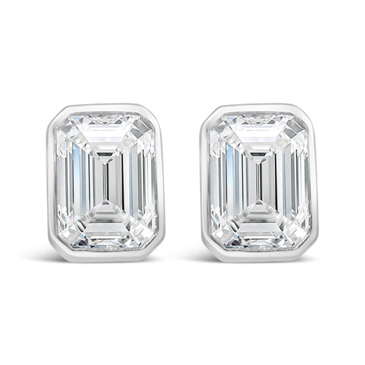 Bezel Set Lab Grown Diamond Stud Earrings - The Diamond Guys