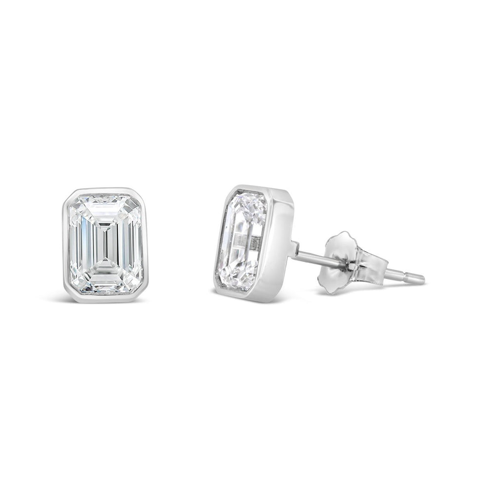 Bezel Set Lab Grown Diamond Stud Earrings - The Diamond Guys