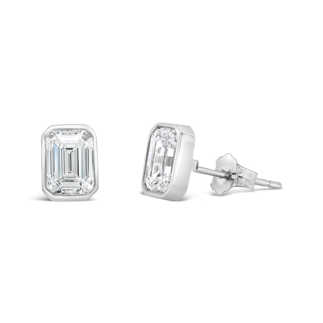 Bezel Set Lab Grown Diamond Stud Earrings - The Diamond Guys