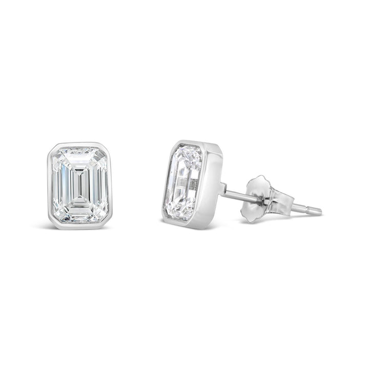 Bezel Set Lab Grown Diamond Stud Earrings - The Diamond Guys
