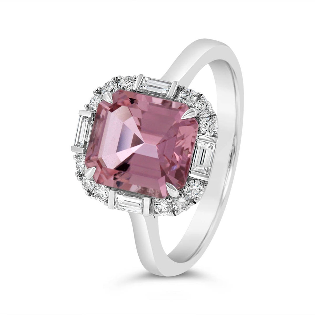 Pink Tour. & Diamond Halo Ring - The Diamond Guys
