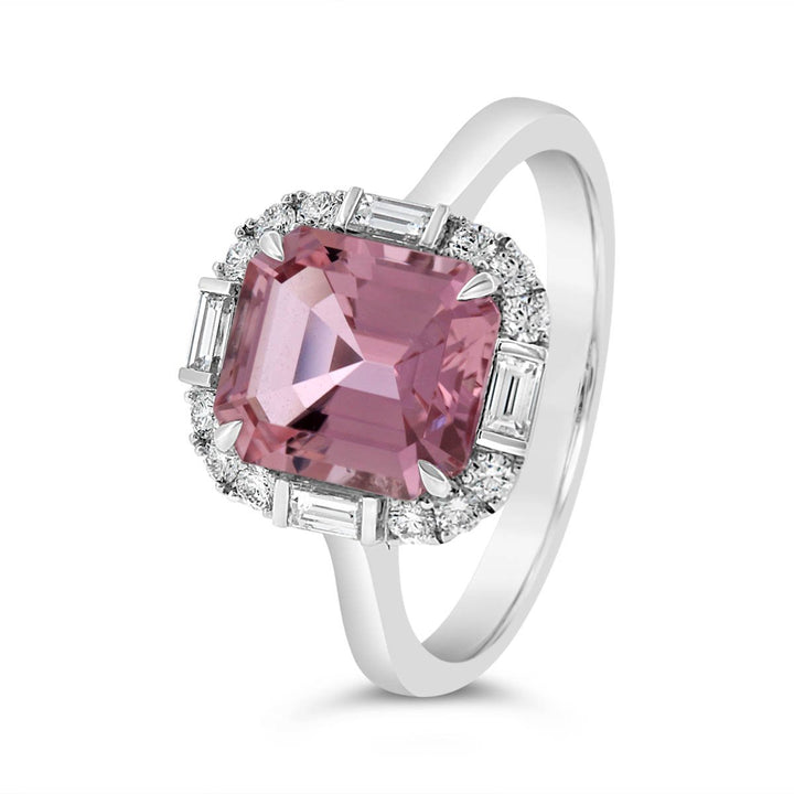 Pink Tour. & Diamond Halo Ring - The Diamond Guys